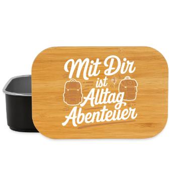 Avec toi, c’est la vie quotidienne aventure sac à dos amoureuse - Boîte à goûter - noir - Devant
