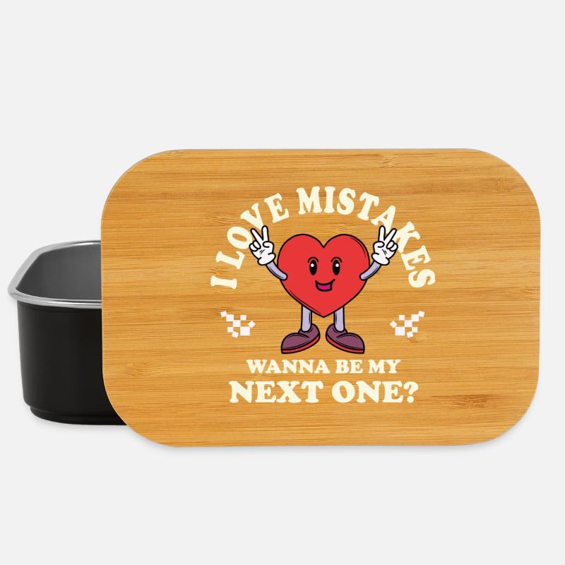 Love Mistakes – Vintage Comic Dating Spruch - Lunch Box - Schwarz