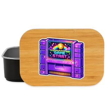 Retro Arcade Start Neon - Lunch Box - Schwarz - Vorne