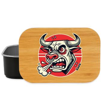 Angry Bull Retro Logo - Lunch Box - black - Front