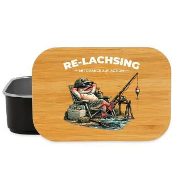 Angler Gift Husband Dad Fishing Re: Salmon & Action - Lunch Box - black - Front