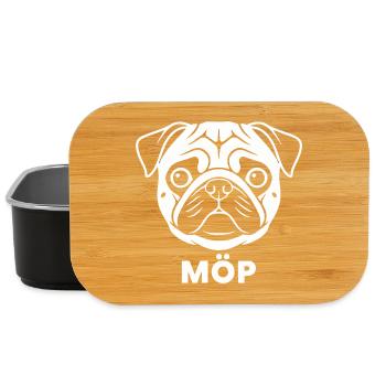 Moos Gesicht mit MÖP Schriftzug  - Lunch Box - Schwarz - Vorne