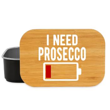 Ich brauche Prosecco Wine Funny Akkuentladung - Lunch Box - Schwarz - Vorne