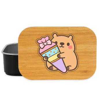Capybara Schulkind – 1. Klasse - Lunch Box - Schwarz - Vorne