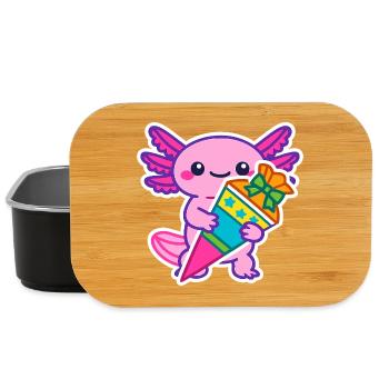 Enfin, un joli axolotl écolier pour l’inscription scolaire - Boîte à goûter - noir - Devant