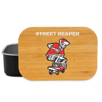 Street Reaper –Design Skateboard Squelette Skateur - Boîte à goûter - noir - Devant