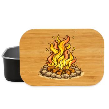 Wohlige Lagerfeuerflammen Illustration - Lunch Box - Schwarz - Vorne