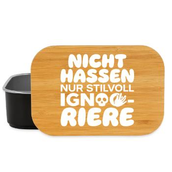 Nicht hassen nur stilvoll ignorieren - Lunch Box - Schwarz - Vorne