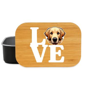 LOVE Golden Retriever Dog Dog Lover Funny - Lunch Box - black - Front
