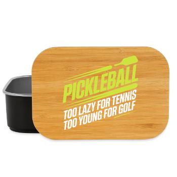 Joueur de pickleball trop paresseux pour le tennis pickleball - Boîte à goûter - noir - Devant