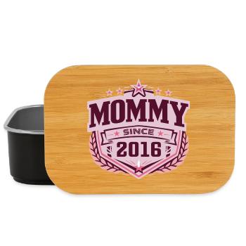 Mama seit 2016 – Stolze neue Mama Design - Lunch Box - Schwarz - Vorne