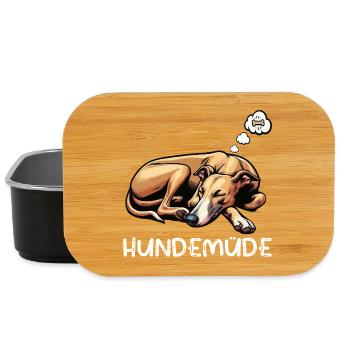 Hundemüde Whippet Windhund Whippets Whippethalter - Lunch Box - Schwarz - Vorne