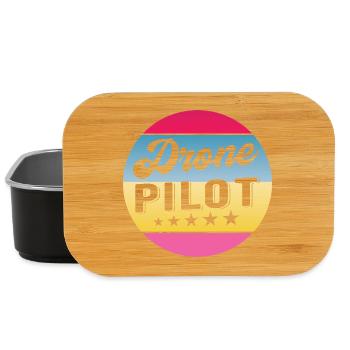 Pilote de drone Insigne de gradient de pilote Drohnenpilot - Boîte à goûter - noir - Devant