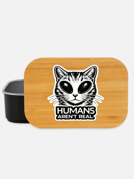 Alien Katze Humans Arent Real Spooky Kitten - Lunch Box - Schwarz