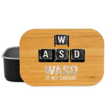 Funny Gaming Keyboard WASD My Cardio Gamer - Lunch Box - black - Front