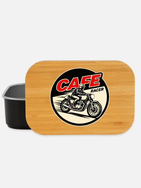 Cafe Racer Vintage Logo Circle - Lunch Box - Schwarz