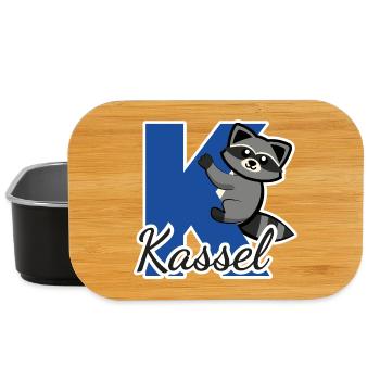 Kassel Waschbär klettert am Buchstaben K - Lunch Box - Schwarz - Vorne
