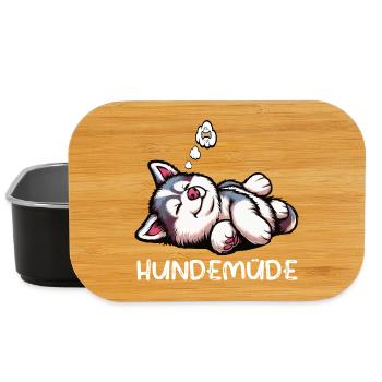 Hundemüde Husky Huskys Huskybesitzer Huskyhalter  - Lunch Box - Schwarz - Vorne