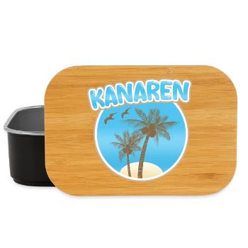 Canary Islands Palm Beach Logo - Lunch Box - black - Front