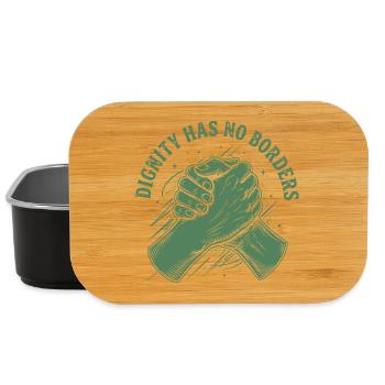 Human Rights Retro Dignity Has No Border Statement - Lunch Box - Schwarz - Vorne