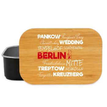 Berlin Retro Stadt und Bär Vintage Urlaub Souvenir - Lunch Box - Schwarz - Vorne