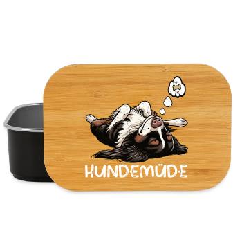 Hundemüde Münsterländer Münsterländerbesitzer  - Lunch Box - Schwarz - Vorne