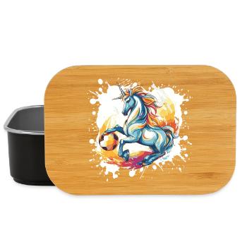 Einhorn Fussball Team - Lunch Box - Schwarz - Vorne