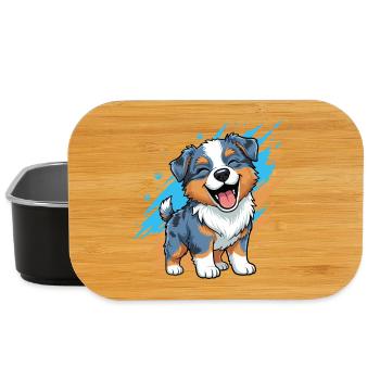 Cheerful puppy friend in a splash of color - Lunch Box - black - Front
