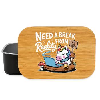 Unicorn Laptop Break Office Humor Laptop - Lunch Box - black - Front