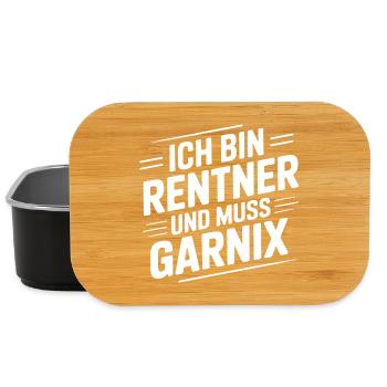 Ich bin Rentner – Muss Garnix - Lunch Box - Schwarz - Vorne