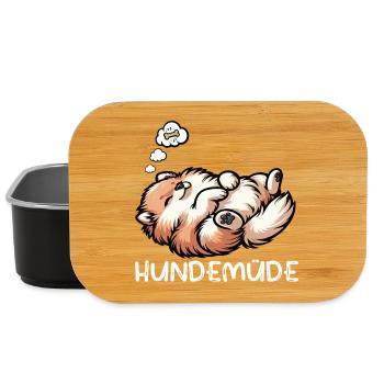 Hundemüde Zwergspitz Zwergspitze Spitzhund Spitz - Lunch Box - Schwarz - Vorne
