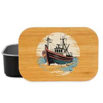 Bateau de pêche en haute mer Vintage Sailor Maritime - Boîte à goûter - noir - Devant