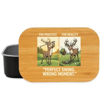 Perfect Swing Wrong Moment Golf Hirsch Lustig - Lunch Box - Schwarz - Vorne