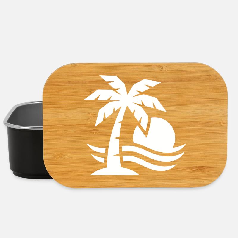 Palme Strand Sonne - Lunch Box - Schwarz