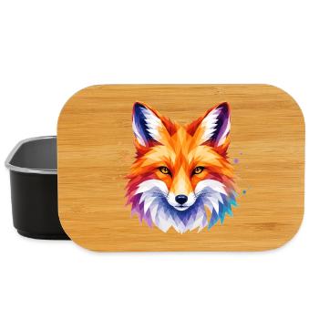 Fuchs Design – Polygon Fox Motiv für Tierliebhaber - Lunch Box - Schwarz - Vorne