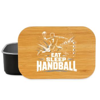 Motif Handball Mange, Dors Répéter - Boîte à goûter - noir - Devant