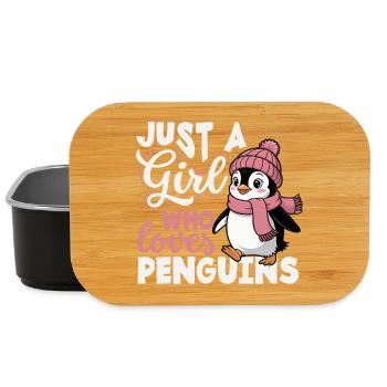Pingouin mignon - Cadeau pour l’amoureux des manchots - Boîte à goûter - noir - Devant