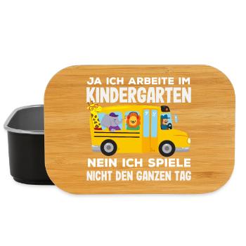 Arbeite Im Kindergarten Lustiger Erzieher Spruch - Lunch Box - Schwarz - Vorne