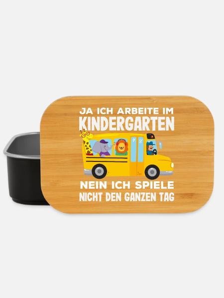Arbeite Im Kindergarten Lustiger Erzieher Spruch - Lunch Box - Schwarz