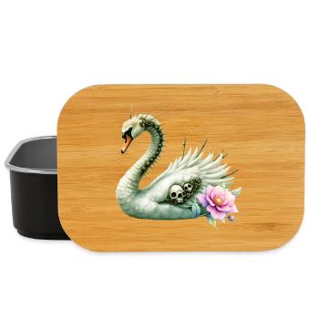 Dark Swan with Skulls and Flowers - Lunch Box - black - Front