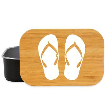 Flipflops_weiss_Sommer_Strand_Urlaub_Geschenk - Lunch Box - black - Front