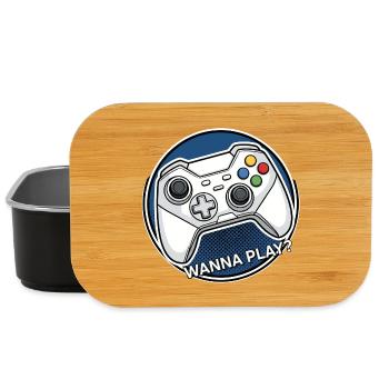 Logo manette : voulez jouer - Boîte à goûter - noir - Devant