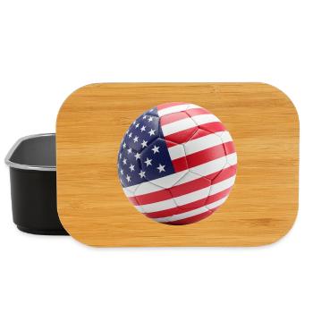 USA-FLAGGE AUF EINEM FUSSBALL - Lunch Box - Schwarz - Vorne