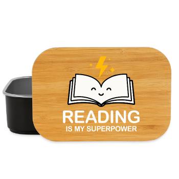 Reading Is My Superpower | Book Lover Shirt - Lunch Box - black - Front