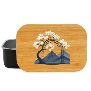 Sakura Bogen über Bergkette - Lunch Box - Schwarz - Vorne