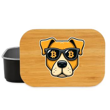 Cool dog with Bitcoin glasses - Lunch Box - black - Front