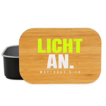 Licht an. – Matthäus 5,14 - Lunch Box - Schwarz - Vorne