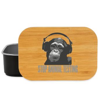 STOP ANIMAL TESTING défenseurs de la cause animale - Boîte à goûter - noir - Devant