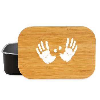 2 white hands color ghost bobbs breast me too - Lunch Box - black - Front