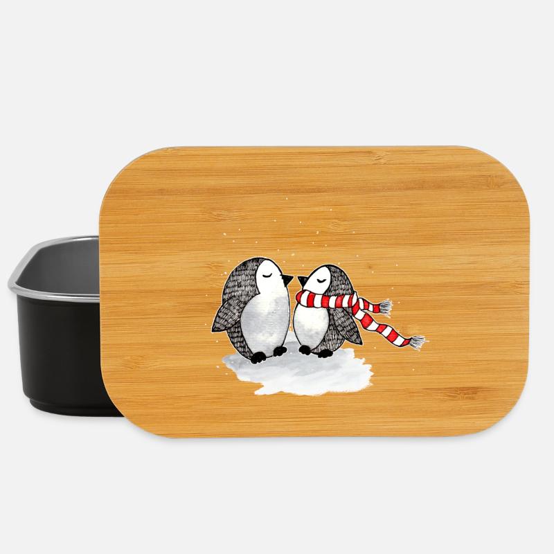Niedliche Pinguine Winter - Lunch Box - Schwarz
